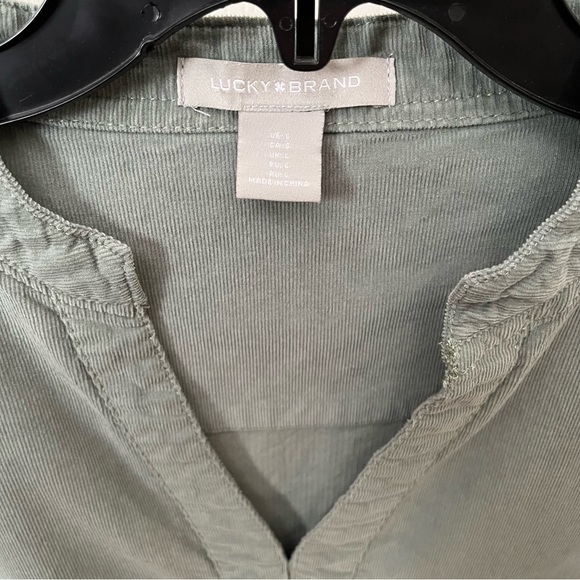 Lucky Brand Corduroy Tiered Dress Women's Sz L Long Sleeve Boho Prairie Western - Picture 6 of 6